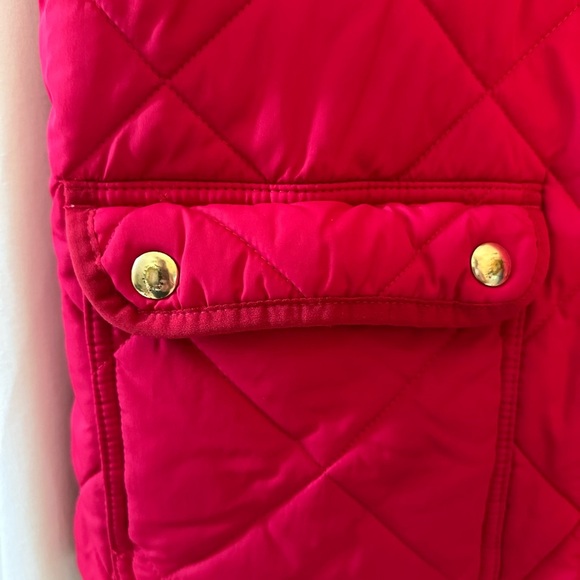 J.Crew Women's Hot Pink Quilted Vest with Gold Accents size Medium - Picture 3 of 13